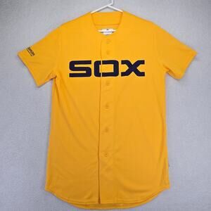 Chicago White Sox Jersey Mens XL X-Large Majestic Yellow Heat Transfer Logo